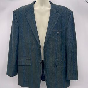 Haupt 2 button blue striped blazer men’s